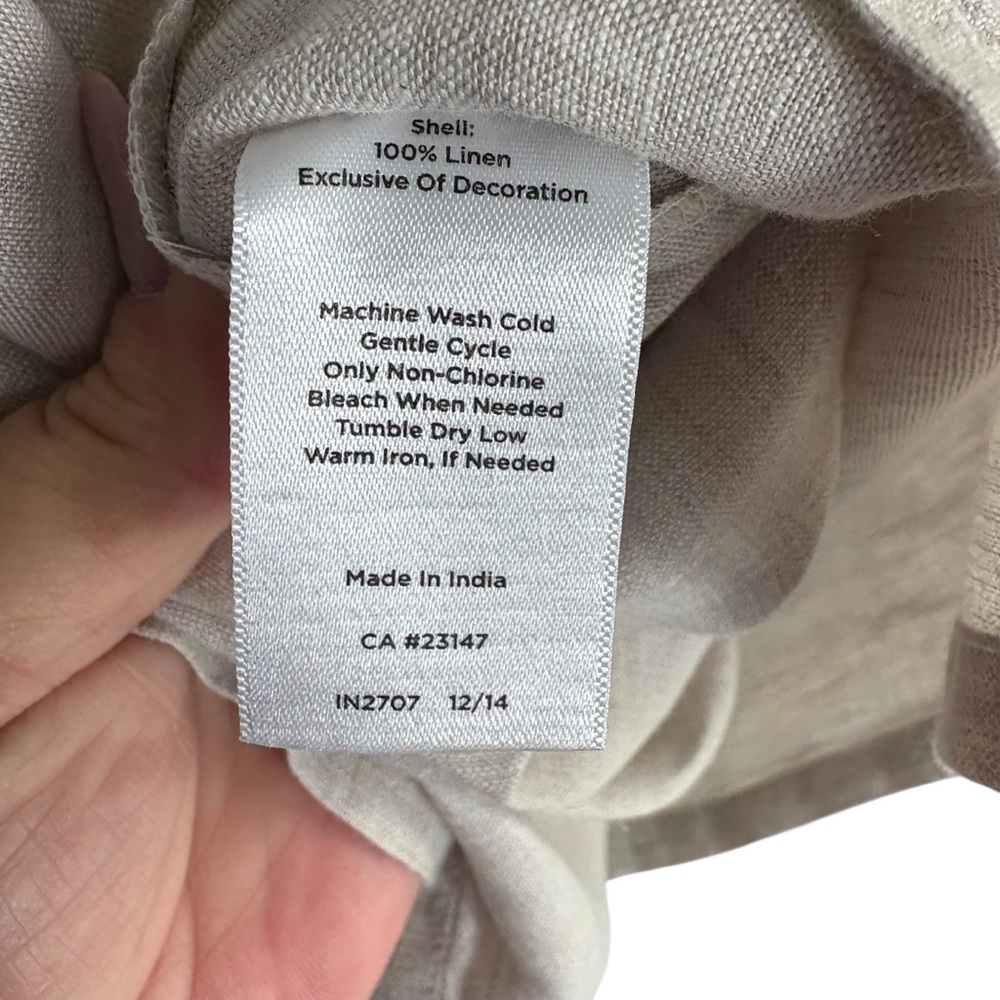 TALBOTS WOMAN 100% Linen Embroidered Beige Tunic Size 1X -- VERY CLASSY!!! - Picture 8 of 10